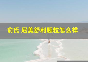 俞氏 尼美舒利颗粒怎么样